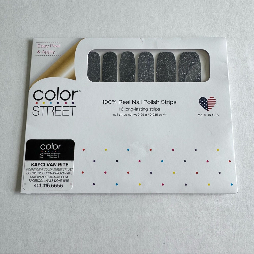 *Retired* Color Street: Moon River | Gray Blue Glitter Sparkle Fall Winter - Picture 3 of 11